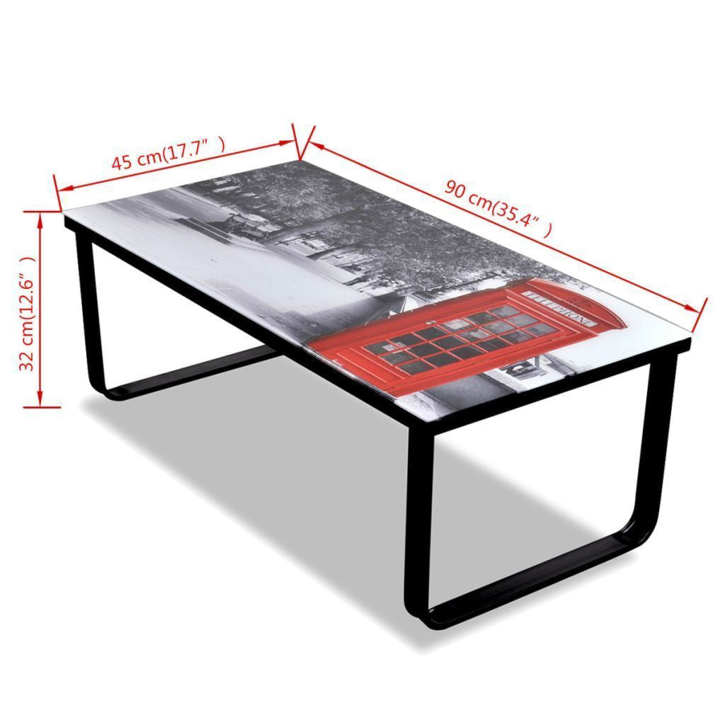 London Inspired Glass Coffee Table
