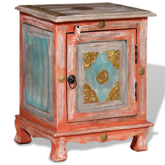 Orange Solid Mango Wood Nightstand