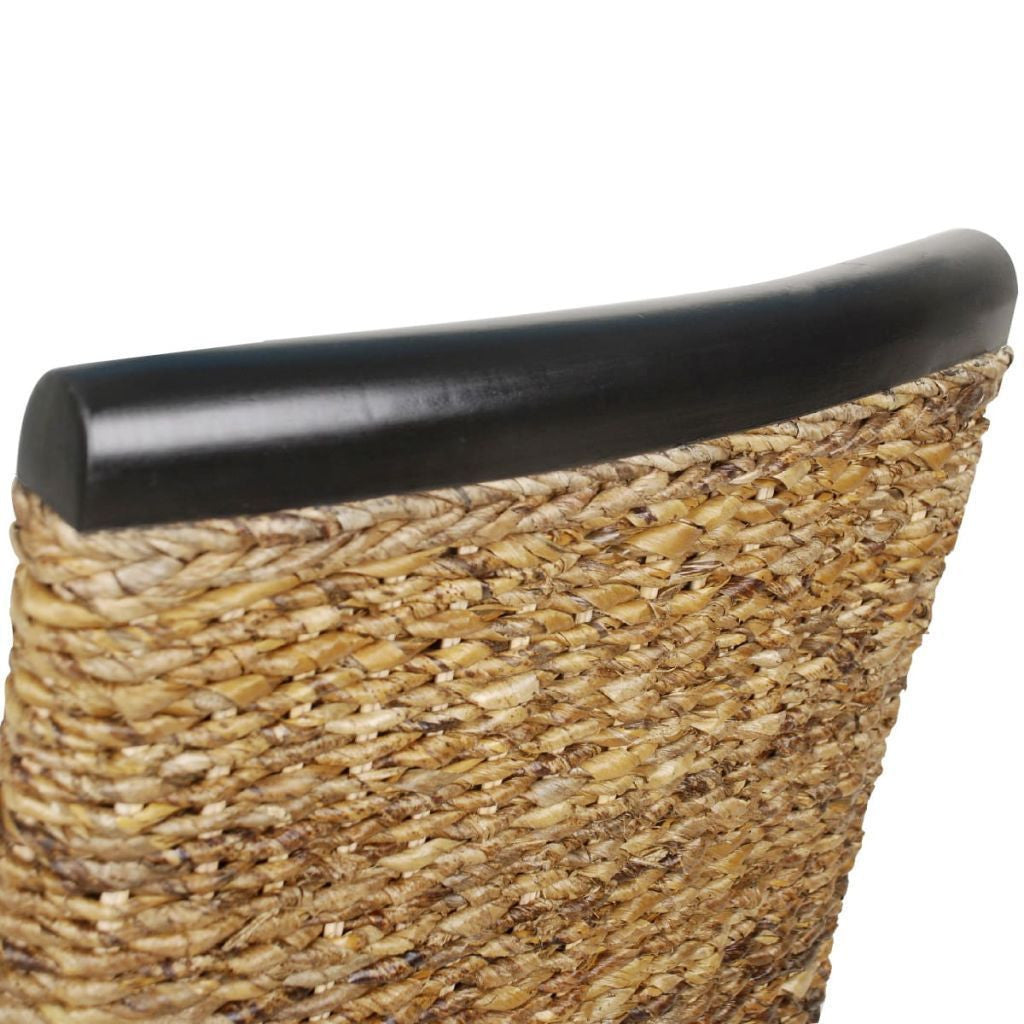 Set of 4 Abaca Brown Dining Chairs
