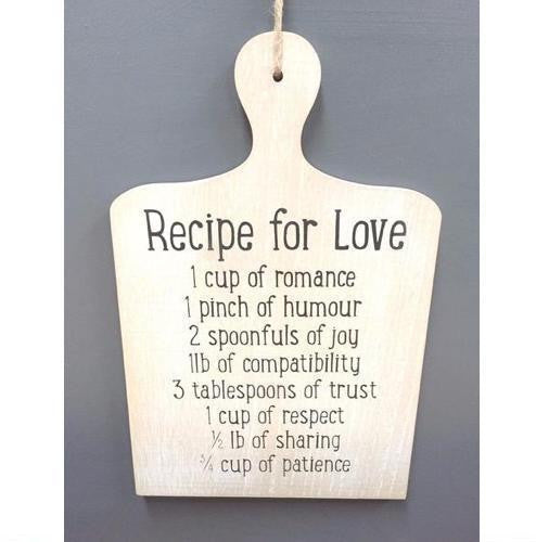 Recipe for Love Plaque