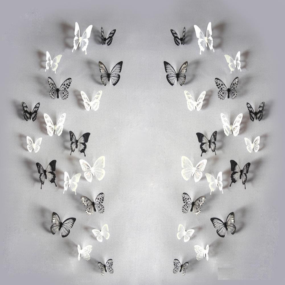 3D Monochrome Butterfly Wall Art