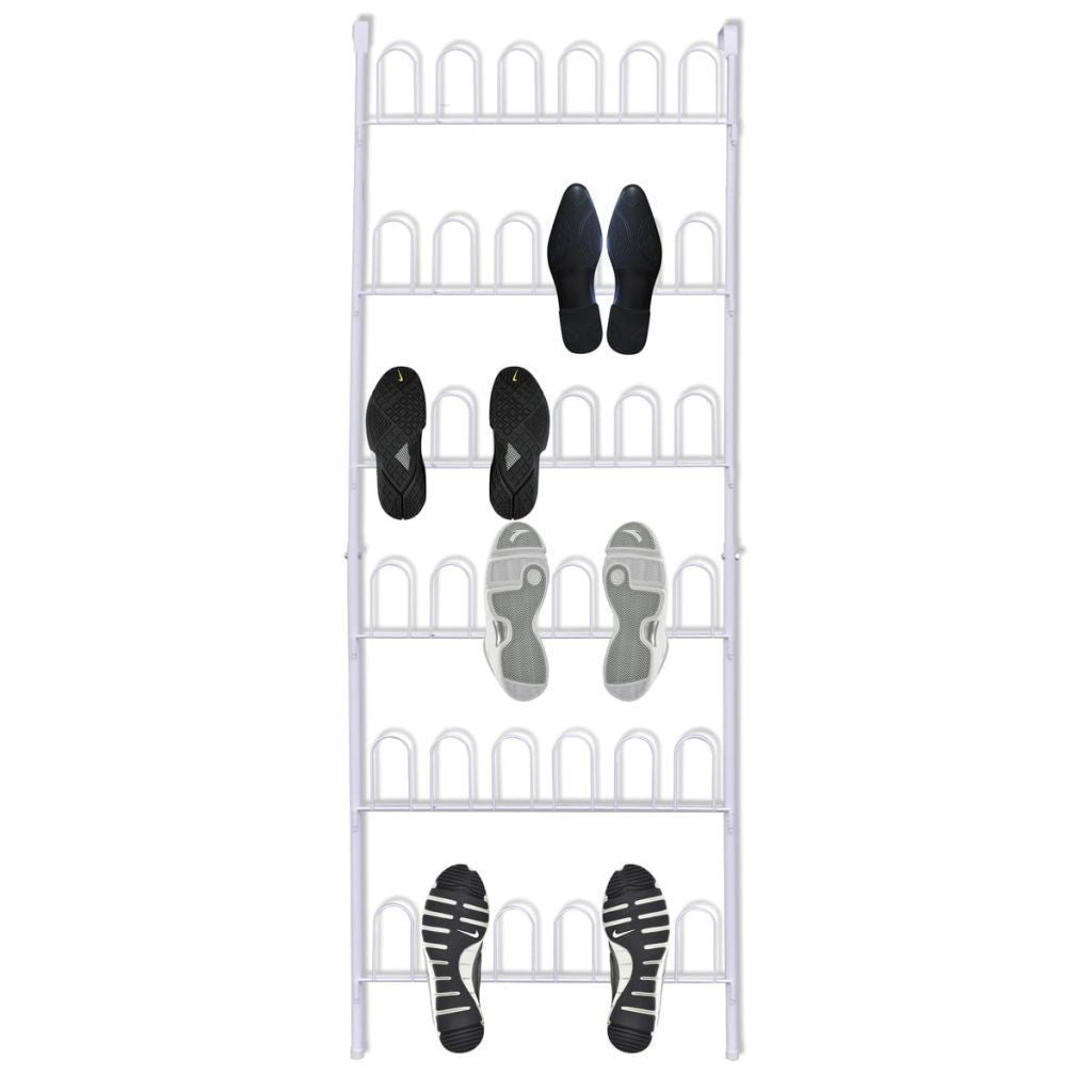 18 Pairs Shoe Racks - 2 pcs - Steel White