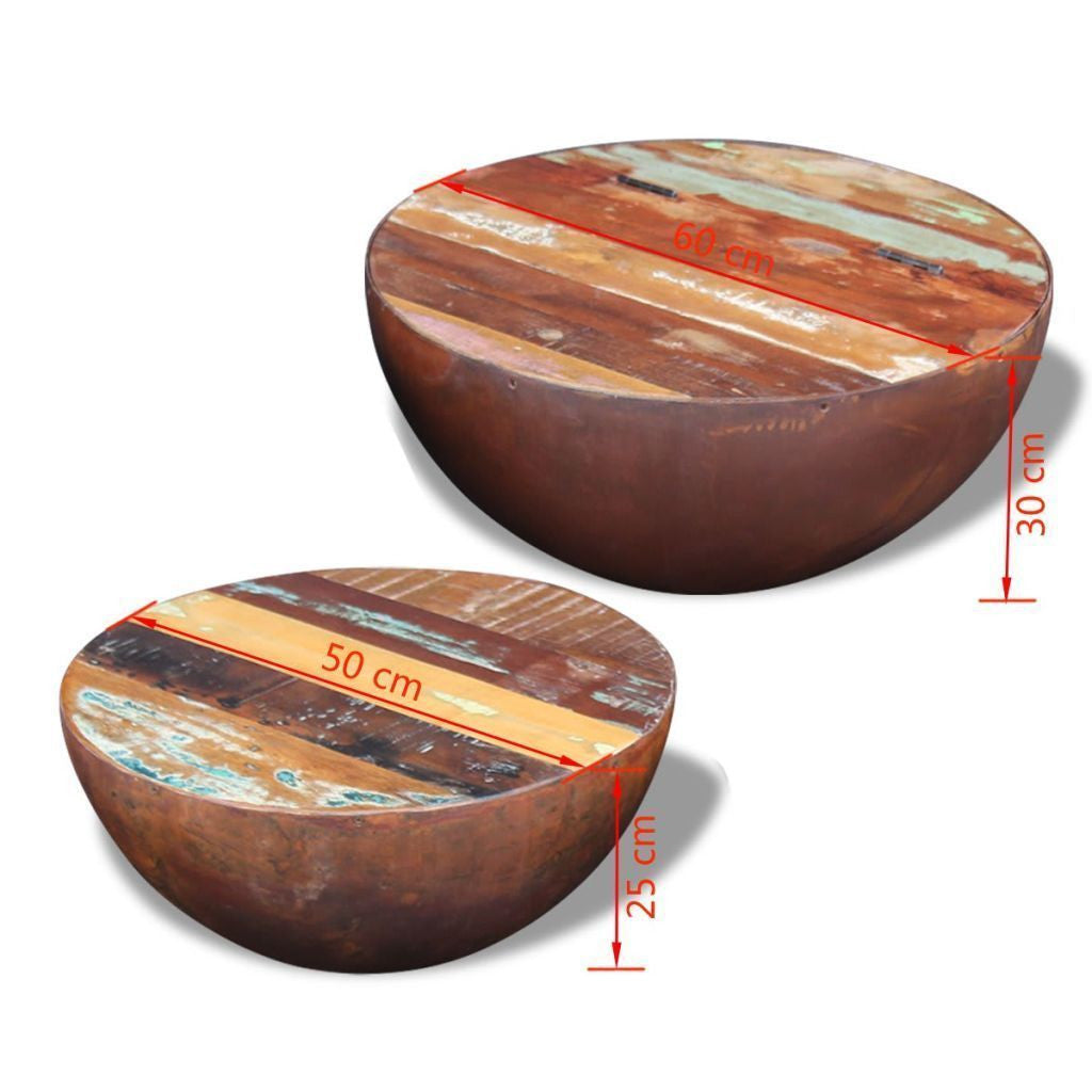 Two Piece Bowl Shaped Coffee Table Set