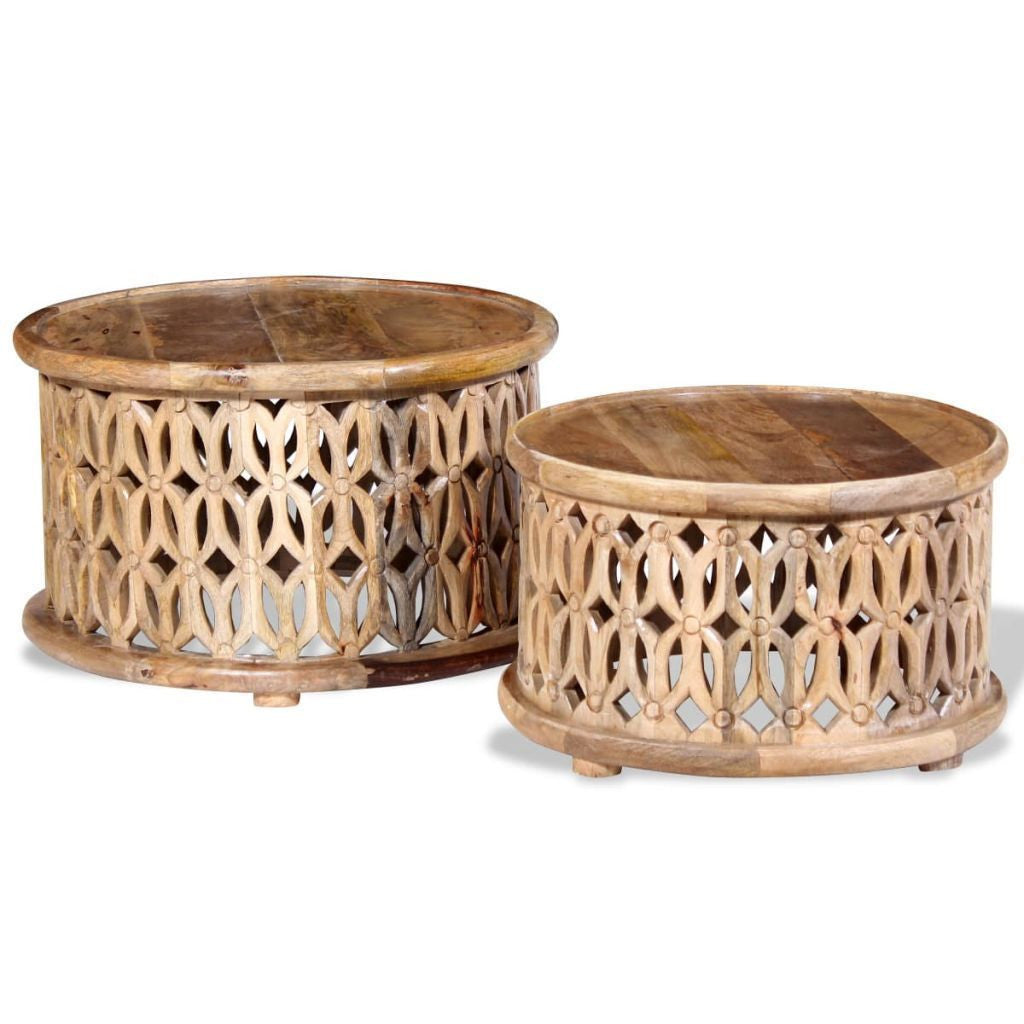 Two Piece Solid Mango Coffee Table Set
