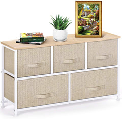 Scandi Fabric 5 Drawers Dresser