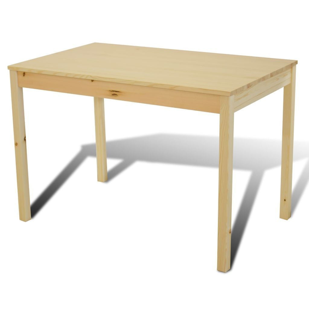 Natural Wooden Dining Table with 4 Chairs
