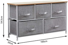 Grey Canvas Drawer Cabinet
