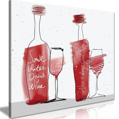 Save Water Drink Wine Canvas