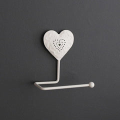 Cream Heart Toilet Roll Holder