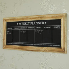 Wooden Framed Weekly Chalkboard Planner