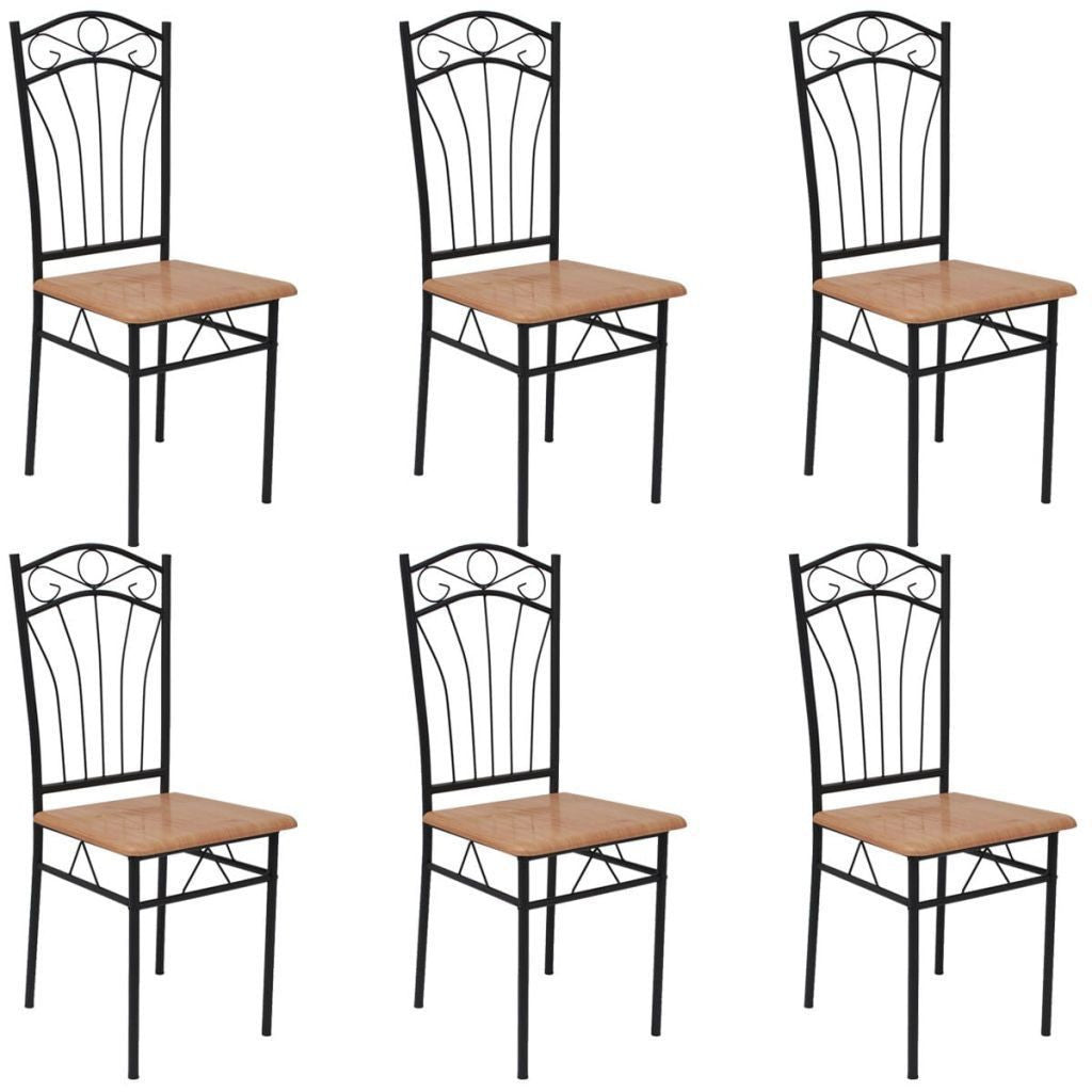 Seven Piece Brown Dining Set
