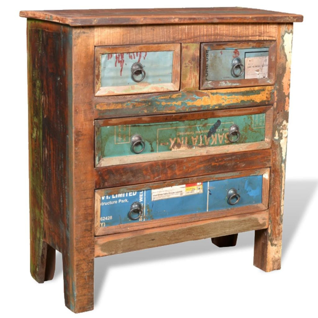 Reclaimed Wood Cabinet with 4 Drawers