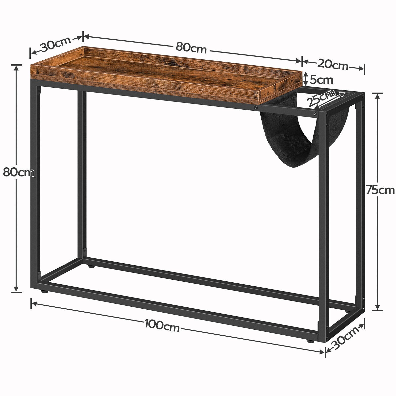 Rustic Console Table & Built In Magazine Rack