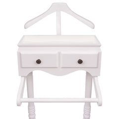 White Clothing Rack with Cabinet Wood