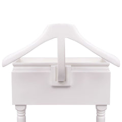 White Clothing Rack with Cabinet Wood