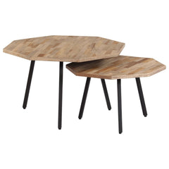 Teak Hexagon Coffee Table Set