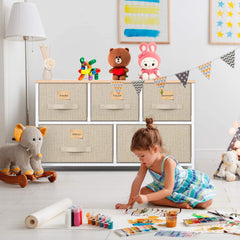 Scandi Fabric 5 Drawers Dresser