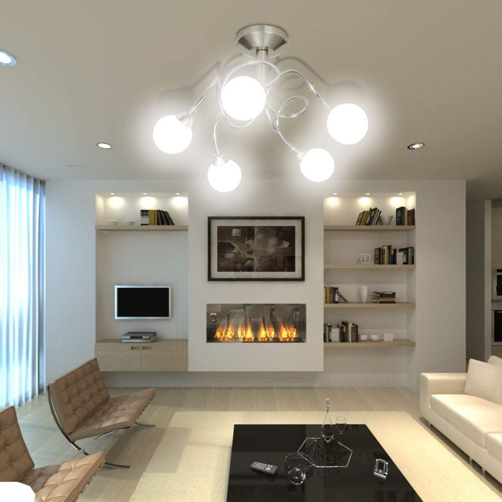 Round Glass Shade Ceiling Lamp