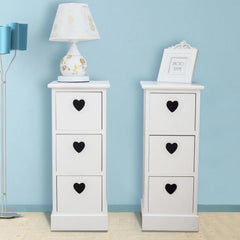 Set of 2 Heart Decorated Drawers