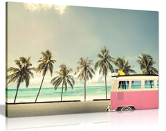 Surf Campervan On Beach Canvas