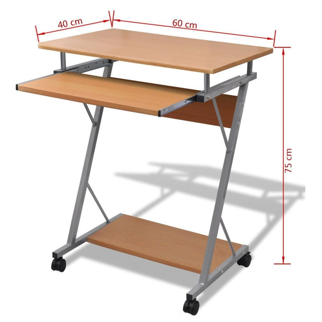 Brown Computer Pull Out Office Desk