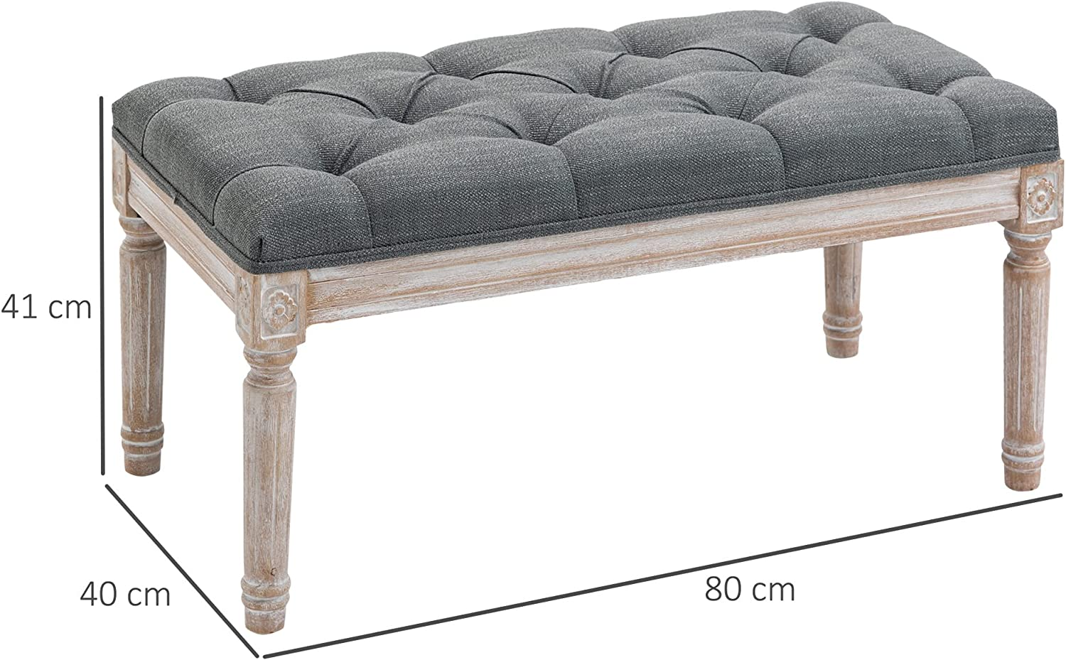 Grey Bed End Footstool