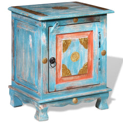 Solid Mango Wooden Blue Nightstand