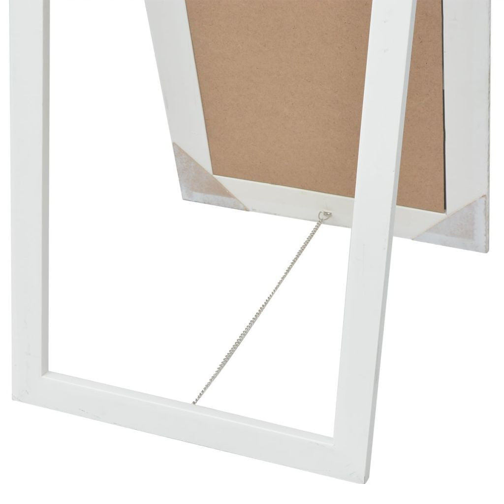 White Free-Standing Mirror Baroque Style - 160 x 40 cm