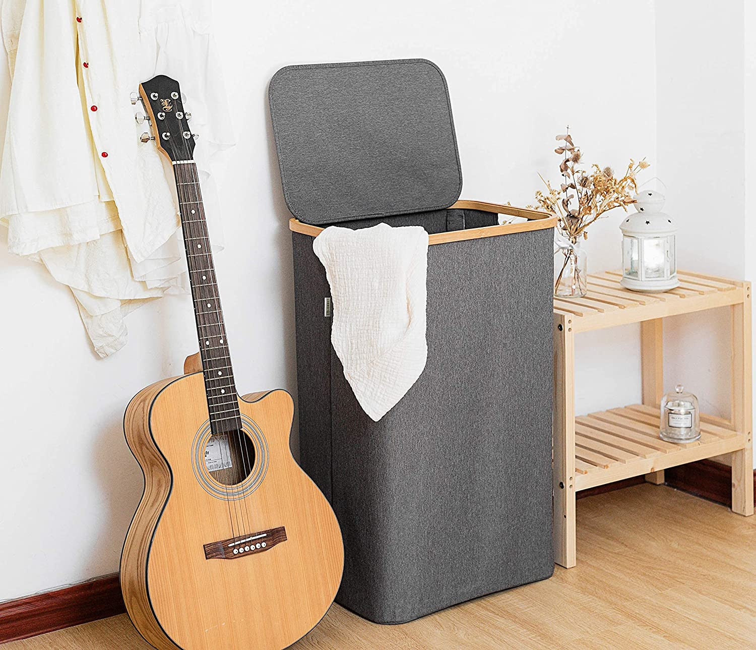 Tall Bamboo Laundry Hamper