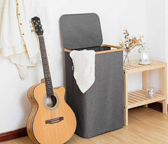 Tall Bamboo Laundry Hamper
