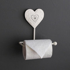 Cream Heart Toilet Roll Holder
