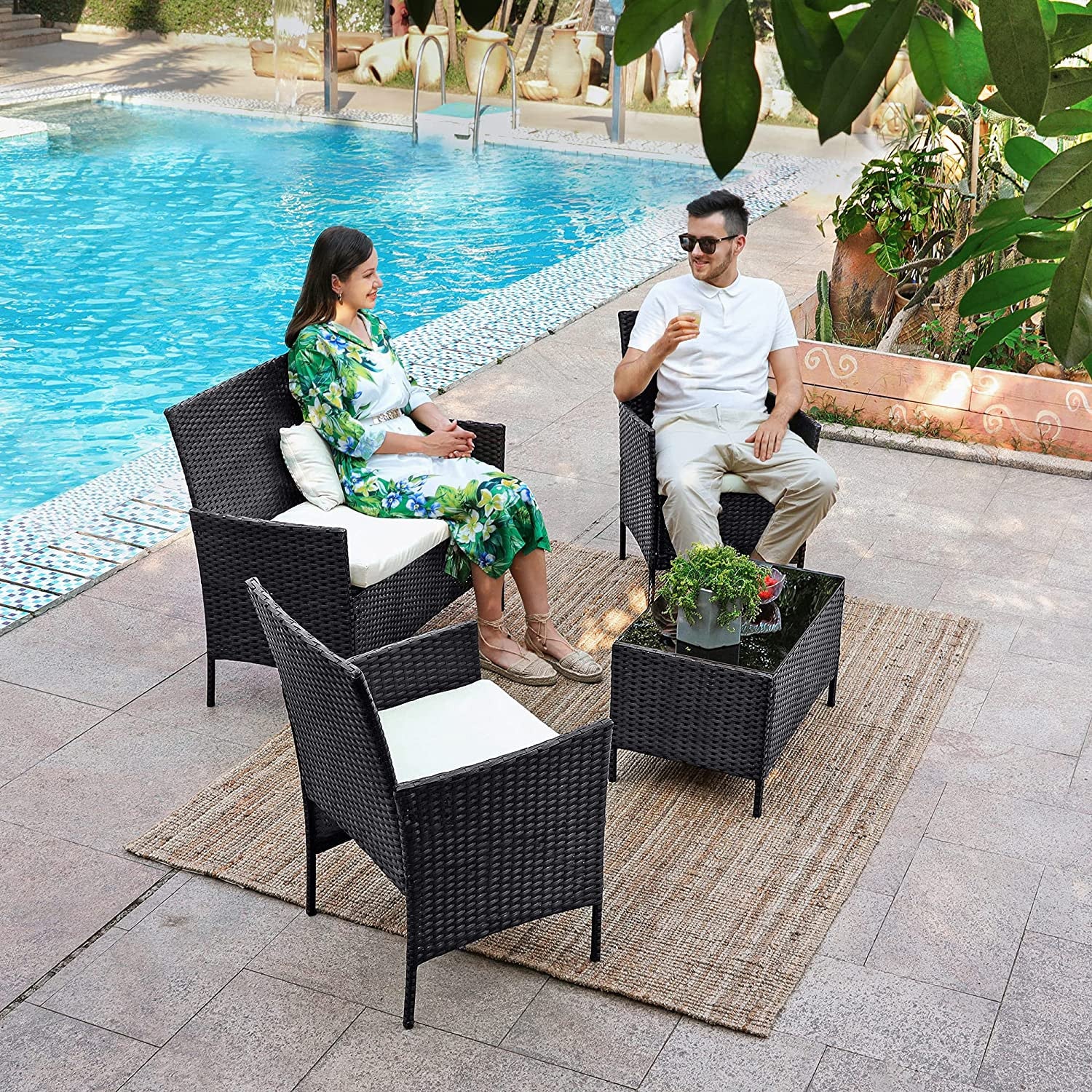 Rattan Style Outdoor Seating Set