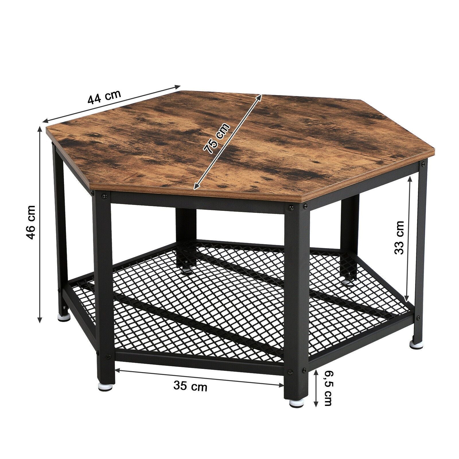 Rustic Brown Industrial Coffee Table