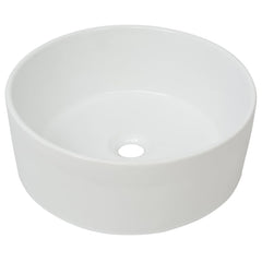 White Basin Round Ceramic - 40x15 cm