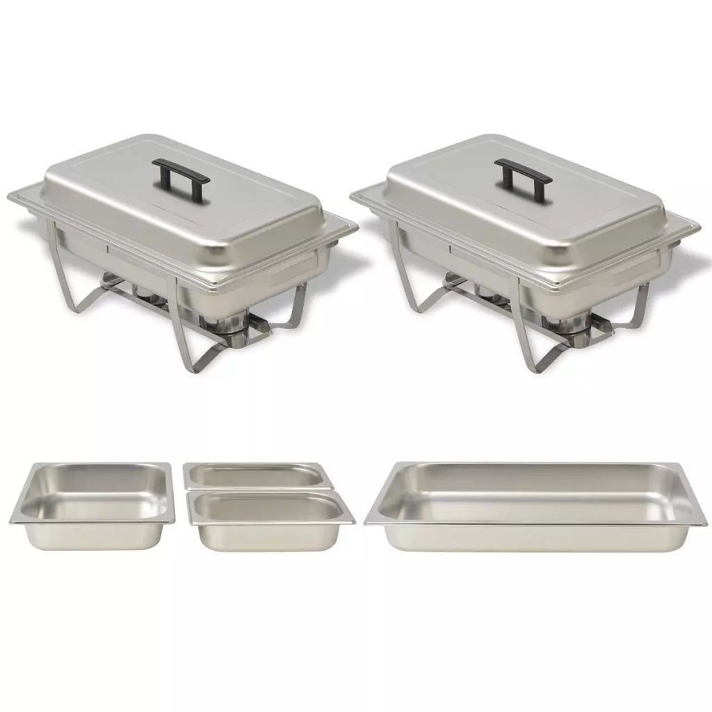 Two Piece Chafing Dish Set Stainless Steel