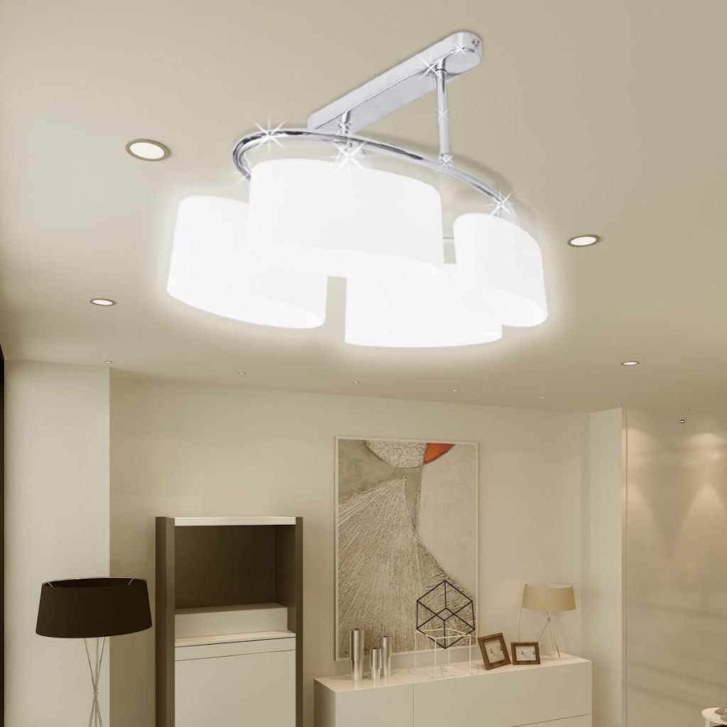 Ellipsoid Glass Shade Ceiling Lamp