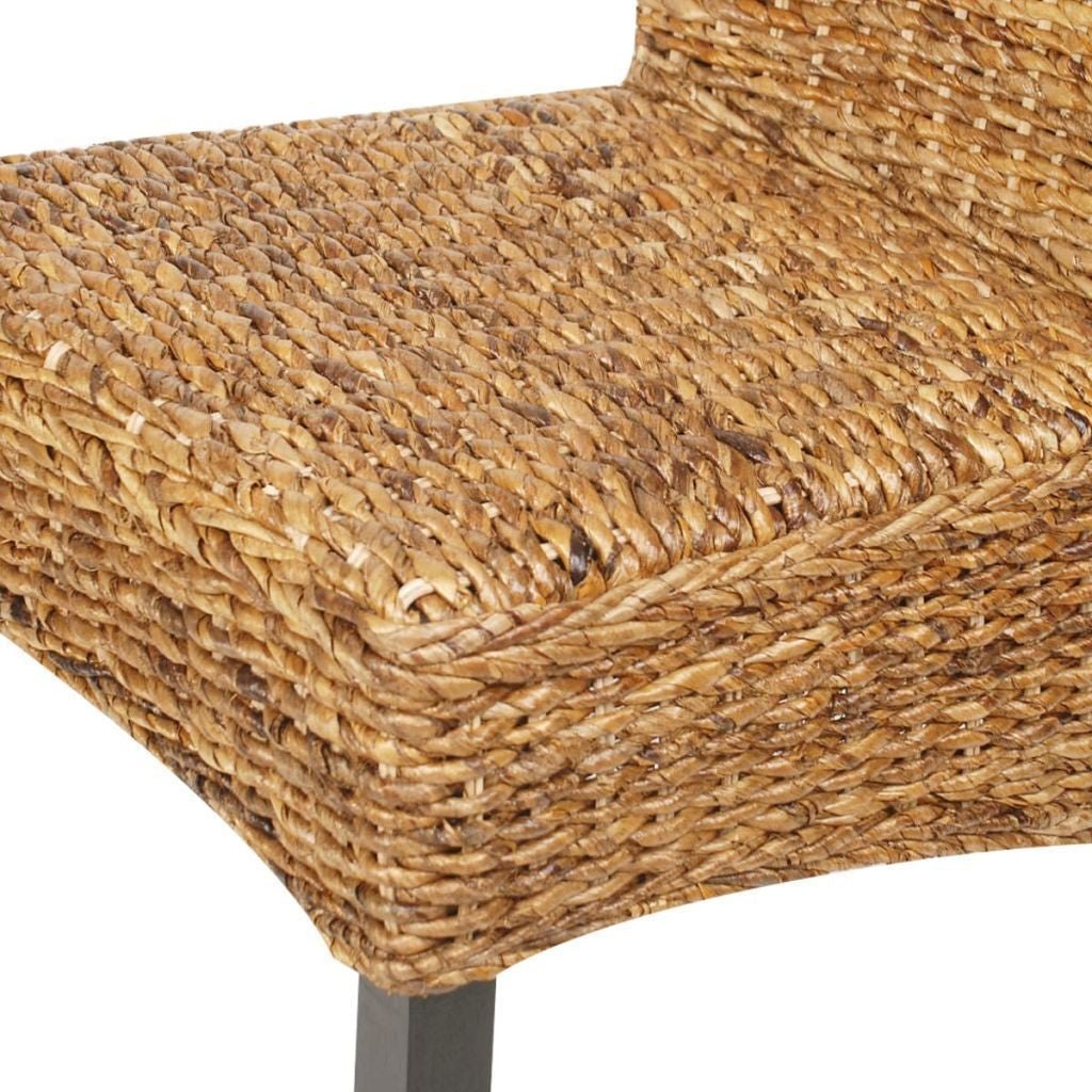 Set of 4 Abaca Brown Dining Chairs