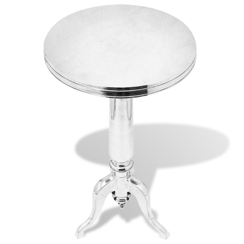 Silver Round Aluminium Side Table
