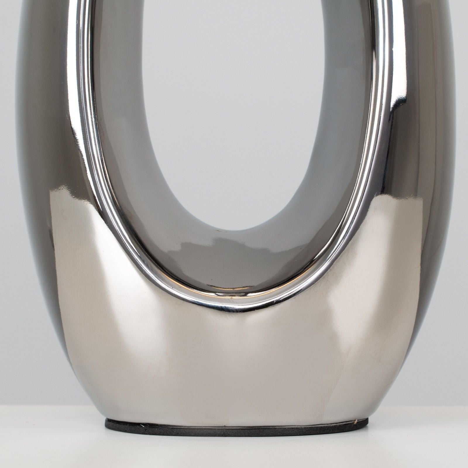 Silver Oval Sculpture Lamp