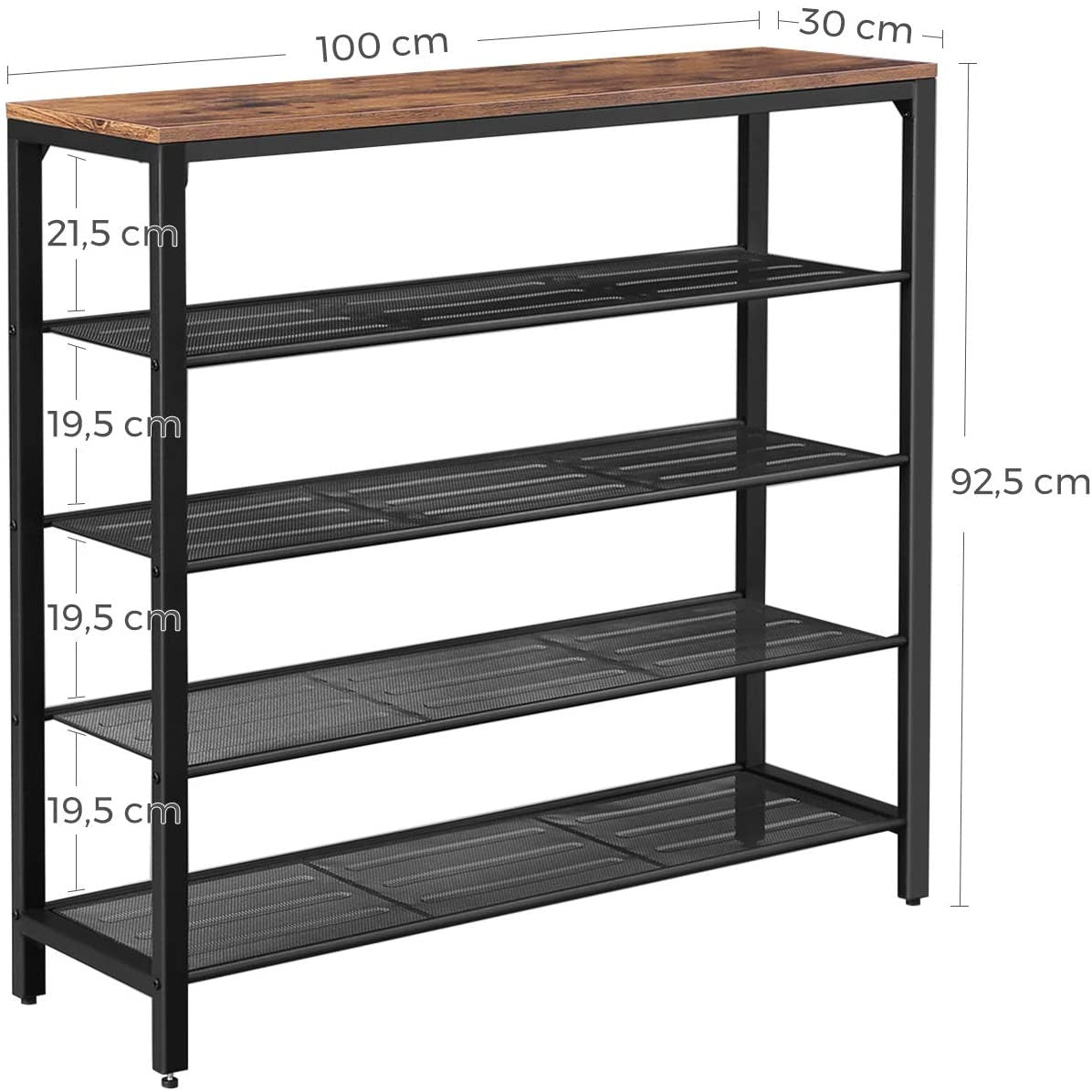 Rustic Brown Shoe Rack