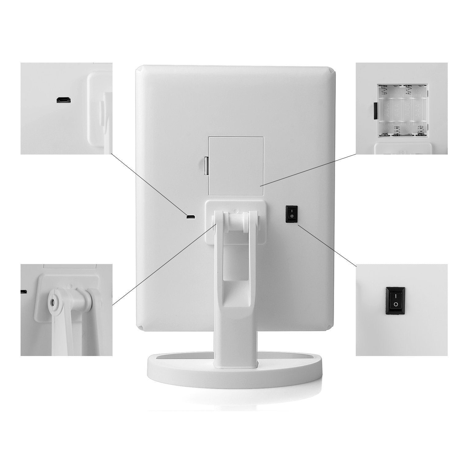 180° LED Adjustable Mirror with 4 Varying Magnifications