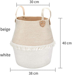 Cotton Macrame Tassel Storage Basket