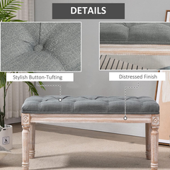 Grey Bed End Footstool