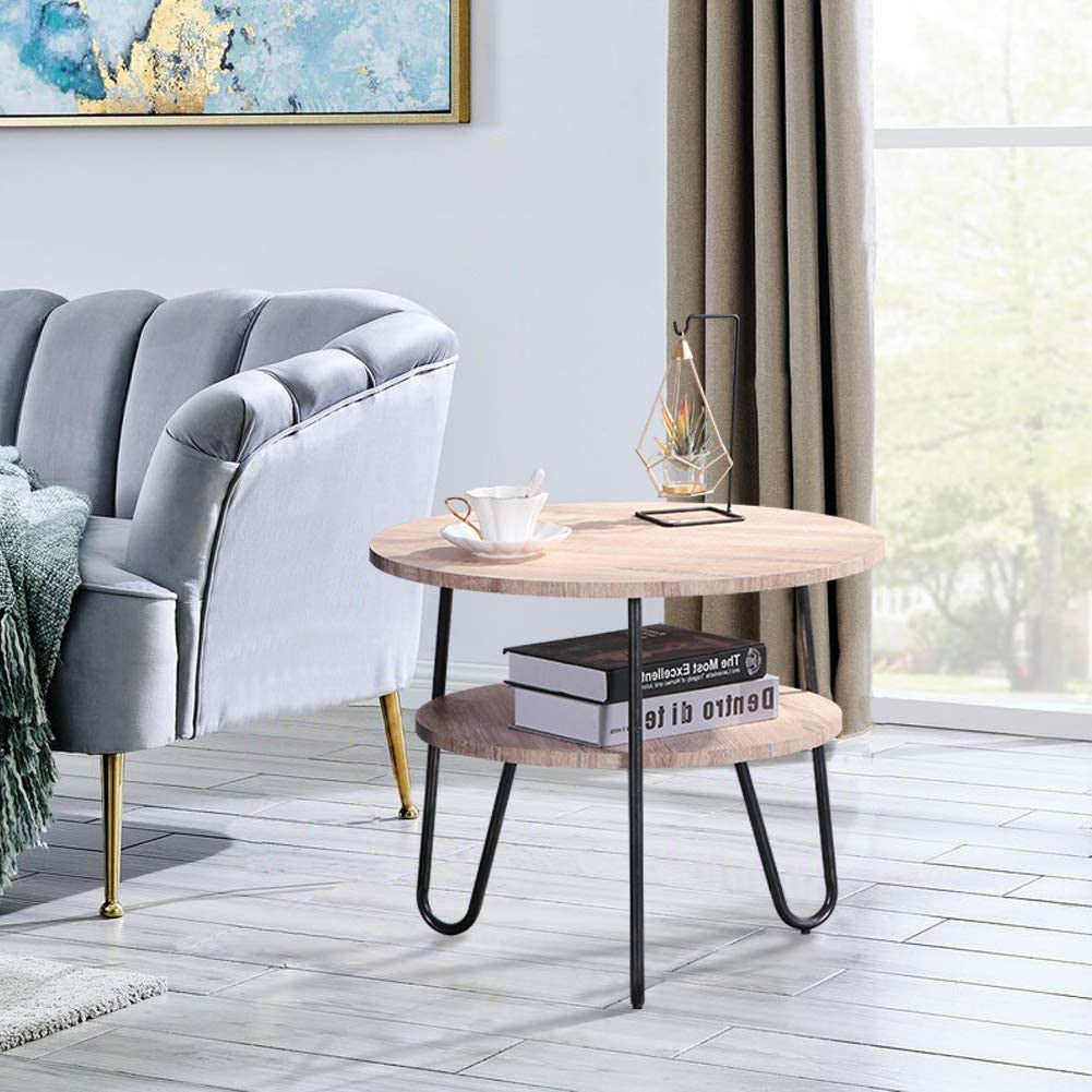 Circular Industrial End Table