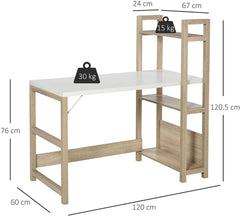 Scandi Computer Desk with shelves