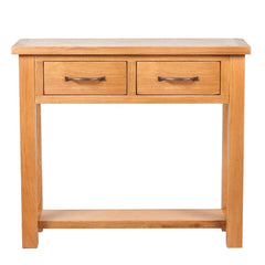 Oak Console Table with 2 Drawers