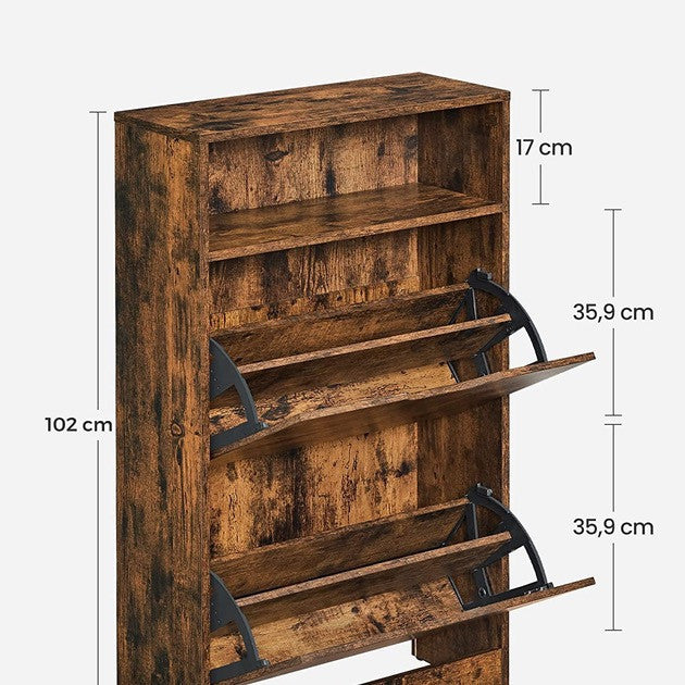 Rustic Double Shoe Cabinet & Drawer