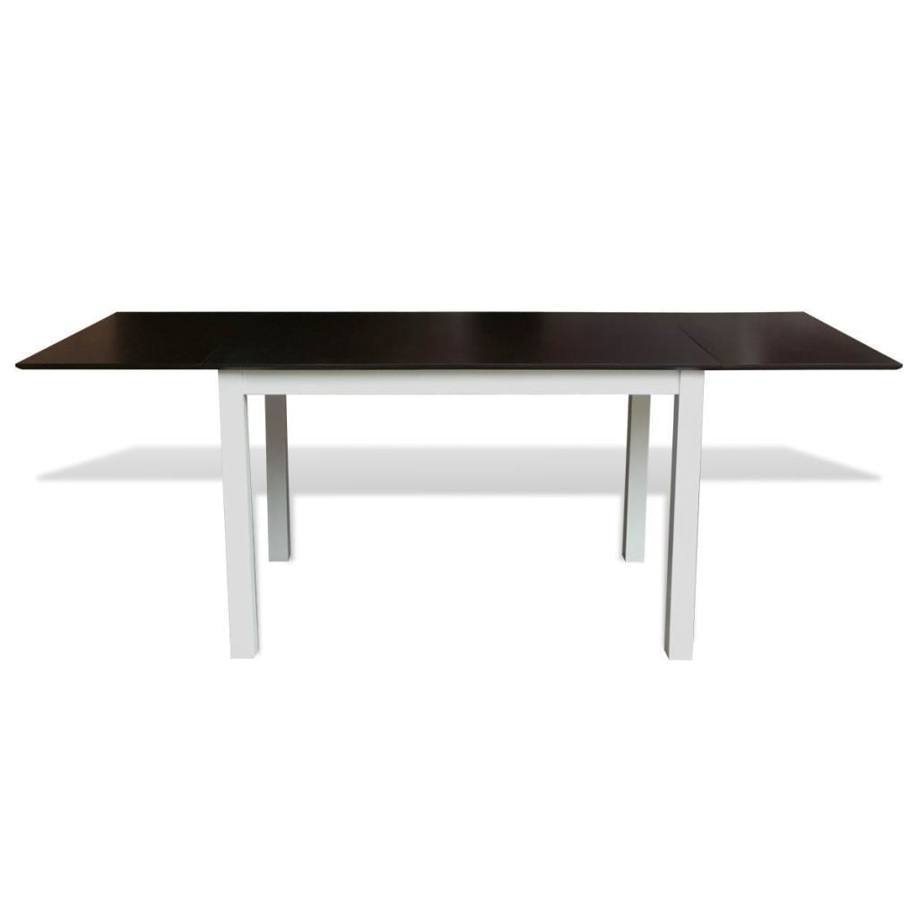 Solid Wooden Brown & White Extending Dining Table - 195 cm