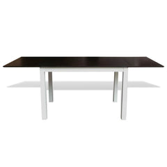 Solid Wooden Brown & White Extending Dining Table - 195 cm