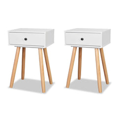 Set of 2 Solid Pinewood Bedside Tables